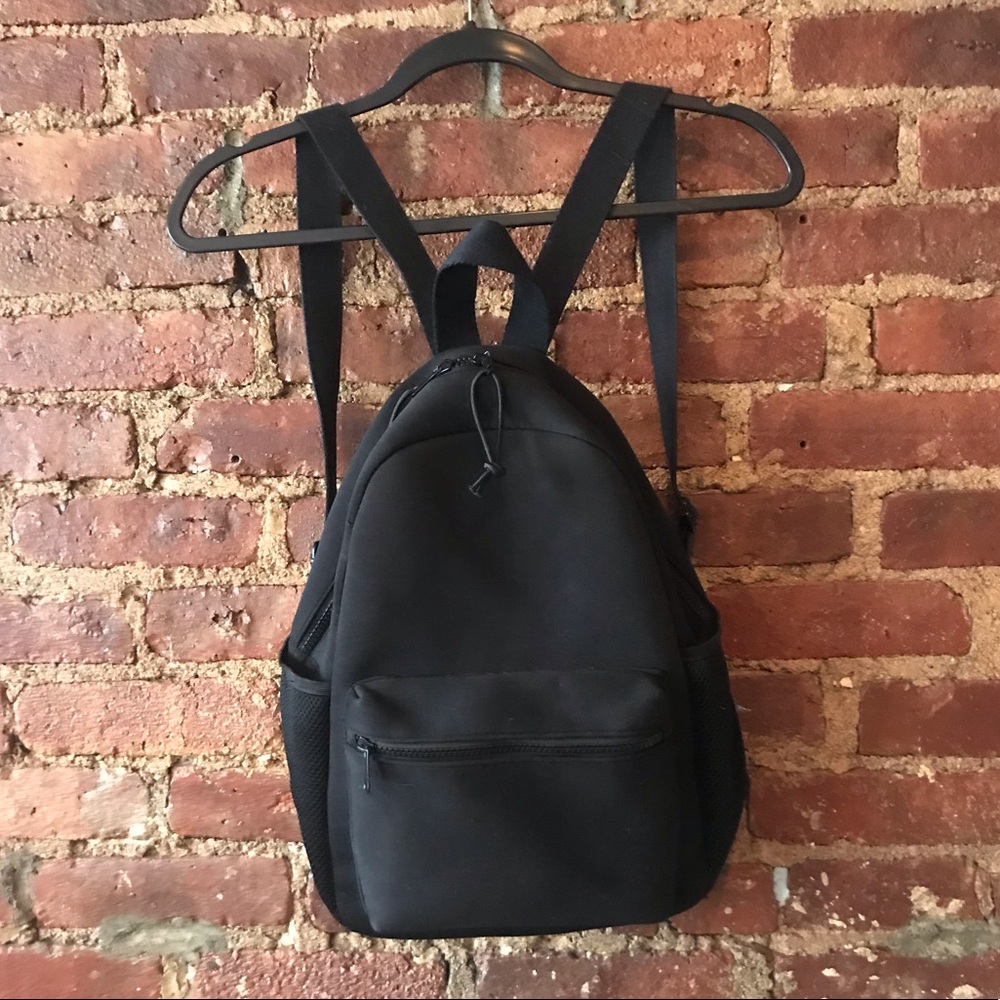 Black neoprene backpack